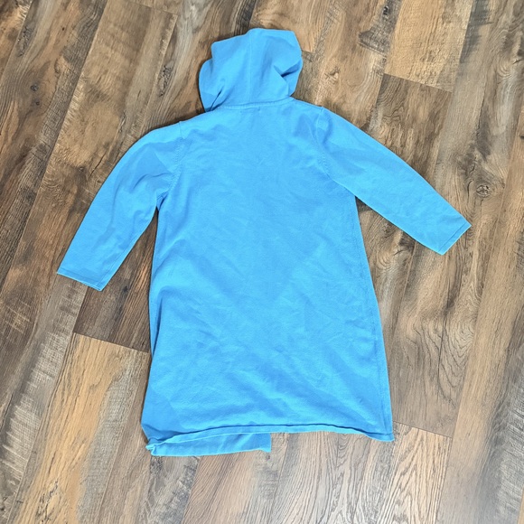 Sweet romance Solid blue open long cardigan 3/4 sleeve cardigan minamlist - Picture 4 of 4